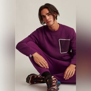 Bonobos Fielder men’s Crew neck sweatshirt, pullover, magenta purple, size S